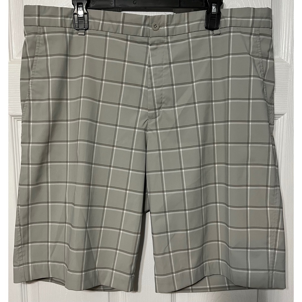Nike Golf Shorts Plaid Beige Gray Mens 38 Lightweight Athletic‎ Casual